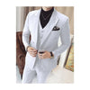 Mens Vested Double Breasted 3 Piece White Suits Peak Lapel