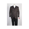 Mens Vested Two Button Brown Peak Lapel Paisley Blazer