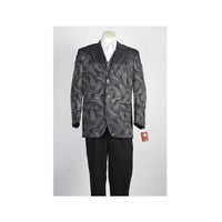 Mens Vested Two Button Olive Peak Lapel Paisley Blazer