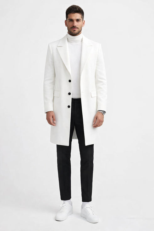 Mens White Overcoat - White Topcoat