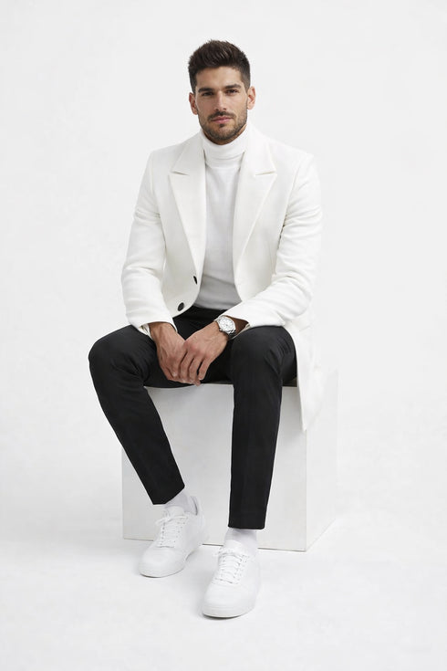 Mens White Overcoat - White Topcoat