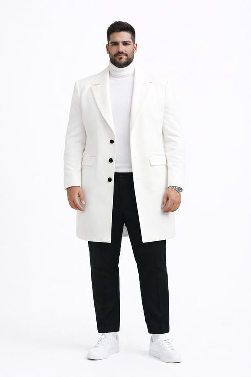 Mens White Overcoat - White Topcoat