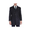 Mens Wool Car Coat Button closure Carcoat Notch Lapel Navy Blue