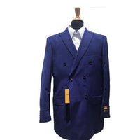 Mens Wool Double Breasted Indigo~Bright Blue~Cobalt Blue~Teal