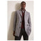 Mens Wool Light Grey ~ Wine Notch Lapel One Chest Pocket Coat