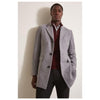 Mens Wool Light Grey ~ Wine Notch Lapel One Chest Pocket Coat