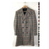 Men’s Black and White Plaid Wool Peacoat, Formal Winter Dress Coat for Business and Casual Wear