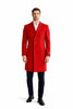 Mens Wool Red Overcoat