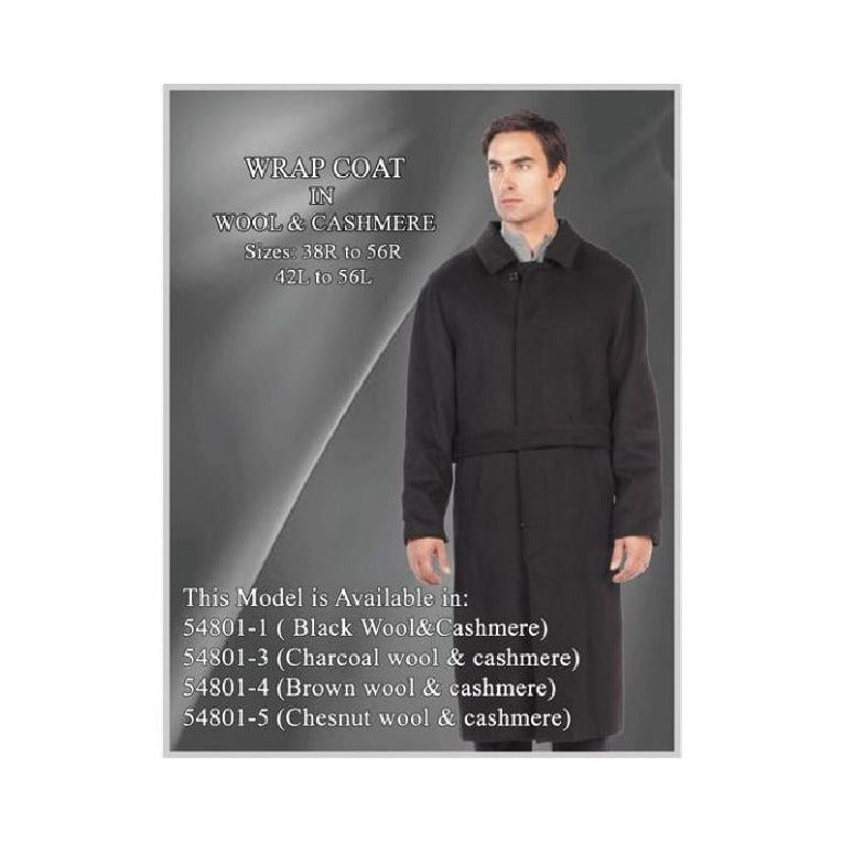 3 Button Full Length Wool Dress Ankle length Top Coat/Overcoat In Dark Olive Green - Mens Topcoat main image 1