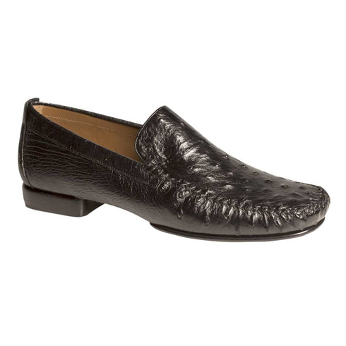 Mens Mezlan Rollini Ostrich Quill Dress Shoe Loafer in Brown