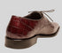Mezlan Burgundy Crocodile Shoes Men Plain Toe Anderson
