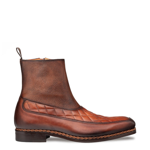 Musico Dress Zip Boot Dark Cognac/Chocolate  By Mezlan Made In Spain Brand