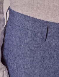 Mens Linen Suit For Beach Wedding - Summer Suit in Mid Blue
