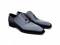 Carrucci Milano Lizard Embossed Oxford Dress Shoes
