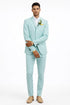 Mint Green Slim Fit Mens Suits Groomsmen Wear Two Pieces Notched Lapel Formal Prom Suit