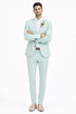 Mint Green Slim Fit Mens Suits Groomsmen Wear Two Pieces Notched Lapel Formal Prom Suit