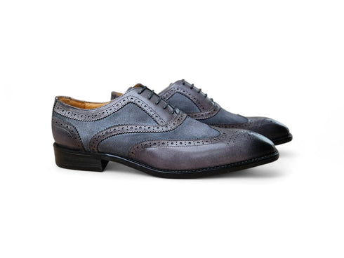 Mixed Media Burnished Wingtip Oxford Carrucci