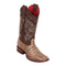 LOS ALTOS Caiman Belly Wide Square Toe Mocha Cowboy Boots