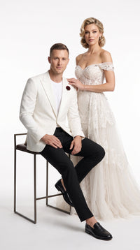 Men’s 007 James Bond White Tuxedo Jacket, Classic Ivory Formal Dinner Jacket for Weddings, Prom and Costume Parties