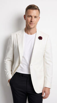 Men’s 007 James Bond White Tuxedo Jacket, Classic Ivory Formal Dinner Jacket for Weddings, Prom and Costume Parties