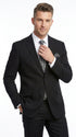 Men’s Black 100% Linen Suit, Two Button Formal Wedding Business Dress Suit