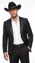 "EJ Samuel Men's Two-Button Velvet Suit in Black"