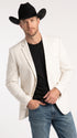 Men’s White Western Blazer, 2 Button Cowboy Sport Coat – Saco Vaquero Para Hombre for Weddings and Rodeo Events