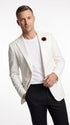 Men’s 007 James Bond White Tuxedo Jacket, Classic Ivory Formal Dinner Jacket for Weddings, Prom and Costume Parties