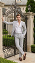 Men’s Navy Seersucker 2 Piece Summer Suit, Modern Fit Lightweight Wedding Dress Suit