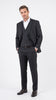 Men’s Black Sharkskin 3 Piece Suit, Single Breasted Notch Lapel Formal Wedding Business Suit