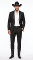 "EJ Samuel Men's Two-Button Velvet Suit in Black"