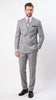 Men’s Light Grey Double Breasted Suit, Classic Fit Silver Gray Luxury Wedding Business Suit