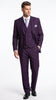 Men’s Purple 2 Button Fashion Suit with Double Breasted Vest, Formal Wedding Prom Dress Suit