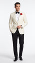Men’s James Bond Inspired Ivory White Tuxedo Suit, Classic 007 Formal Dinner Jacket for Weddings, Prom and Costume Parties