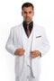 Men's Vested Two Button Solid Color Wedding Business Suit in White