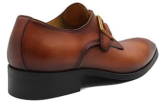 Monk Strap Buckle Leather Shoes