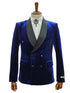 Double Breasted Tuxedo Suit  - Slim fitted -  Navy Suit - Shawl Collar