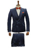 Double Breasted Tuxedo Suit - Slim fitted Suit - Navy Suit - Shawl Collar