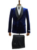 Double Breasted Tuxedo Suit - Slim fitted - Navy Suit - Shawl Collar