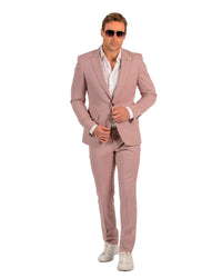 Giovanni Testi Blush Color Suit For Men - Mauve Suit - Wedding Slim Fit Suits