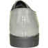 Bravo Mens Classic Plain Square Toe Shiny Patent Tuxedo Dress Shoe in Grey