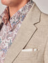 Mens Linen Suit For Beach Wedding - Summer Suit in Natural Herringbone