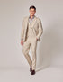 Mens Linen Suit For Beach Wedding - Summer Suit in Natural Herringbone