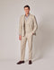 Mens Linen Suit For Beach Wedding - Summer Suit in Natural Herringbone