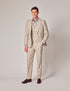 Mens Linen Suit For Beach Wedding - Summer Suit in Natural Herringbone
