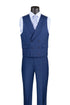 Navy Modern Fit 3-Piece Suit with Lapel Vest & Adjustable Pants