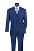 Navy Modern Fit 3-Piece Suit with Lapel Vest & Adjustable Pants