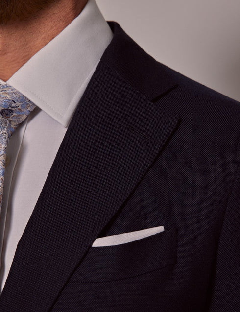 Mens Linen Suit For Beach Wedding - Summer  Slim Suit in Navy