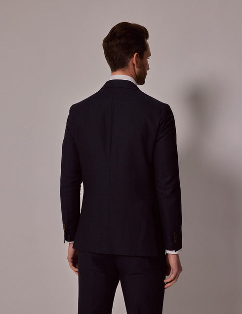 Mens Linen Suit For Beach Wedding - Summer  Slim Suit in Navy