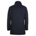 Navy Slim Fit Wool Blend Short Coat with Detachable Full Zipper